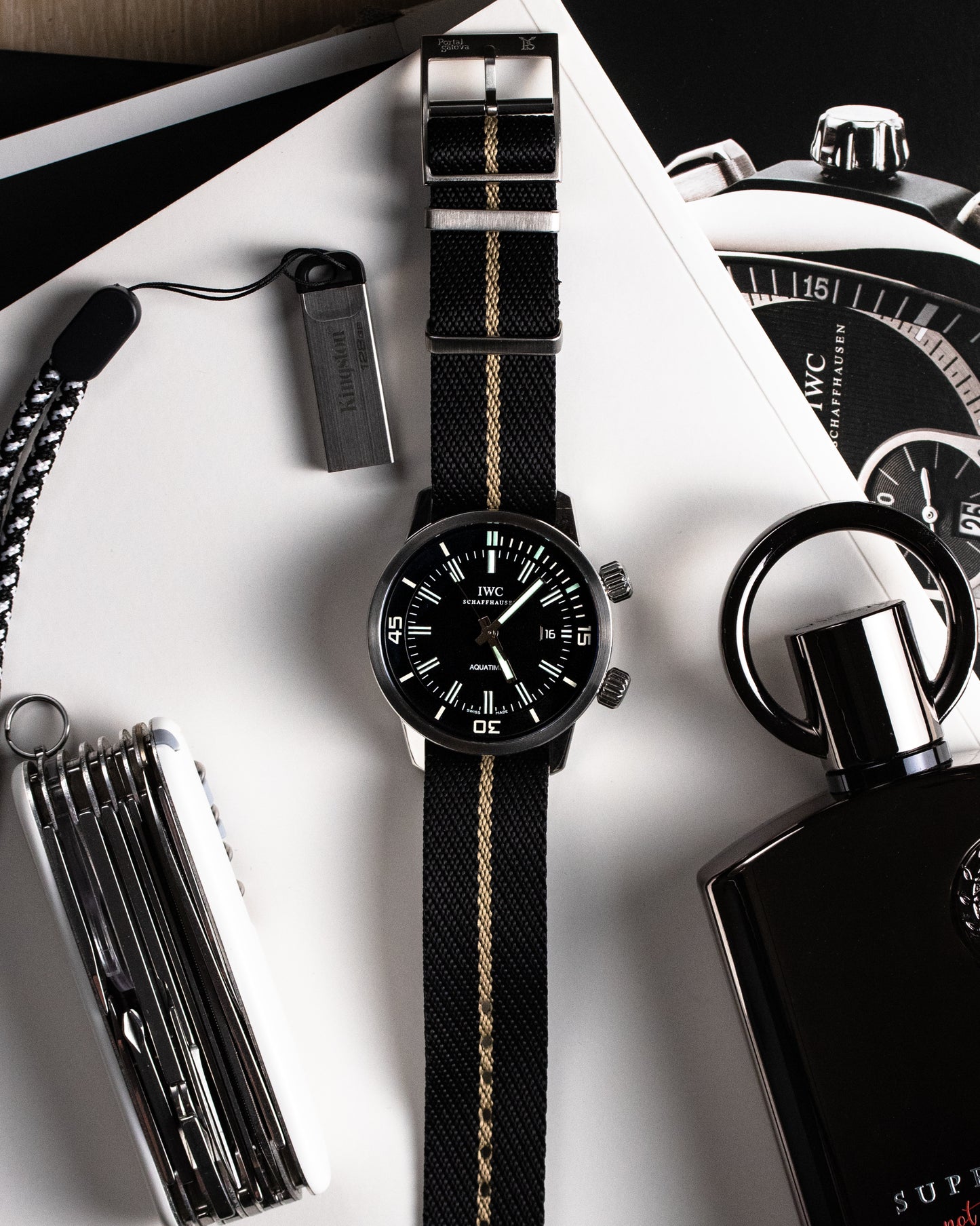Military Nylon Strap Black 'n' Beige