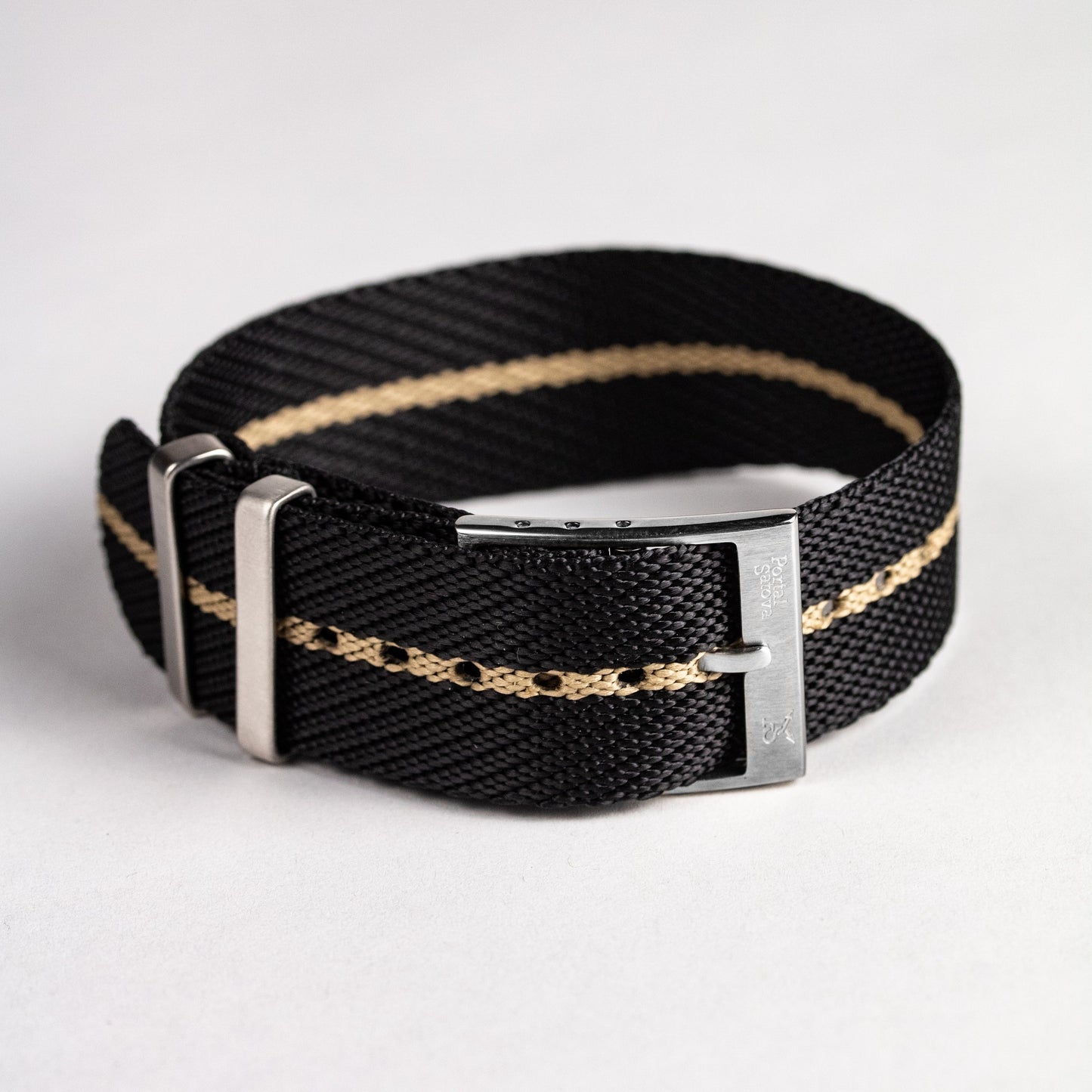 Military Nylon Strap Black 'n' Beige
