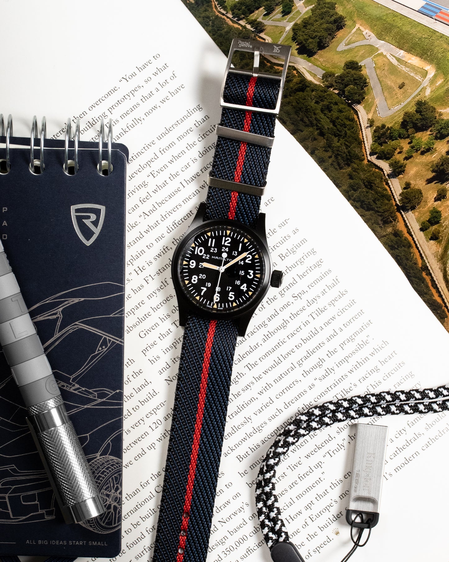 Military Nylon Strap Black 'n' Red