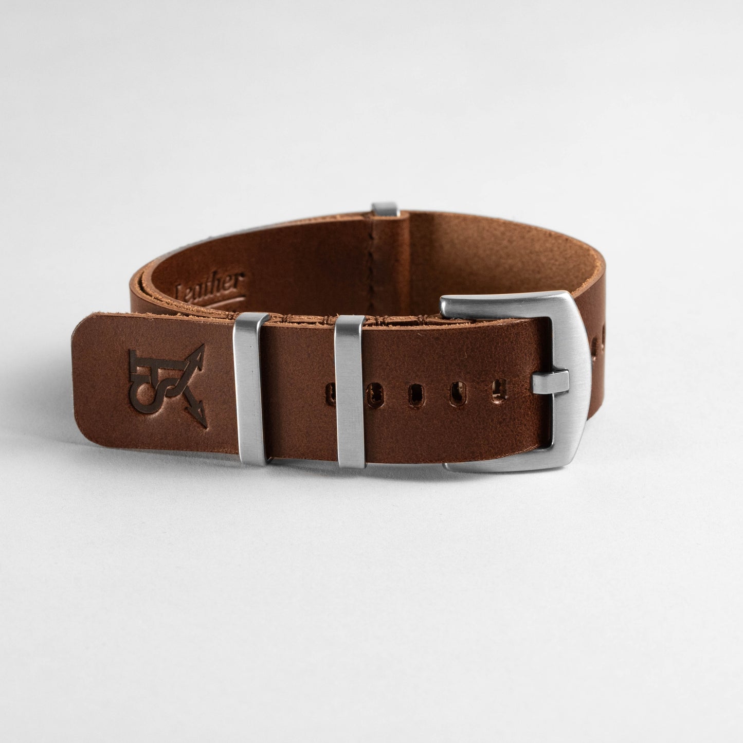 Military Leather Strap Dark Brown
