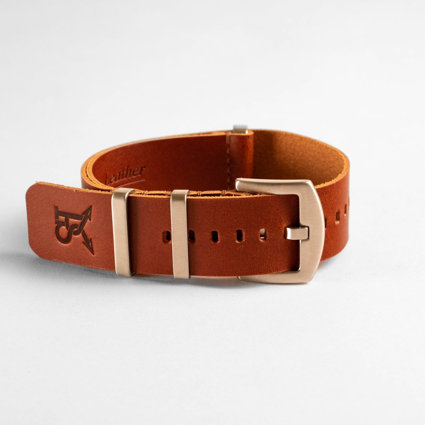 Military Leather Strap Cognac