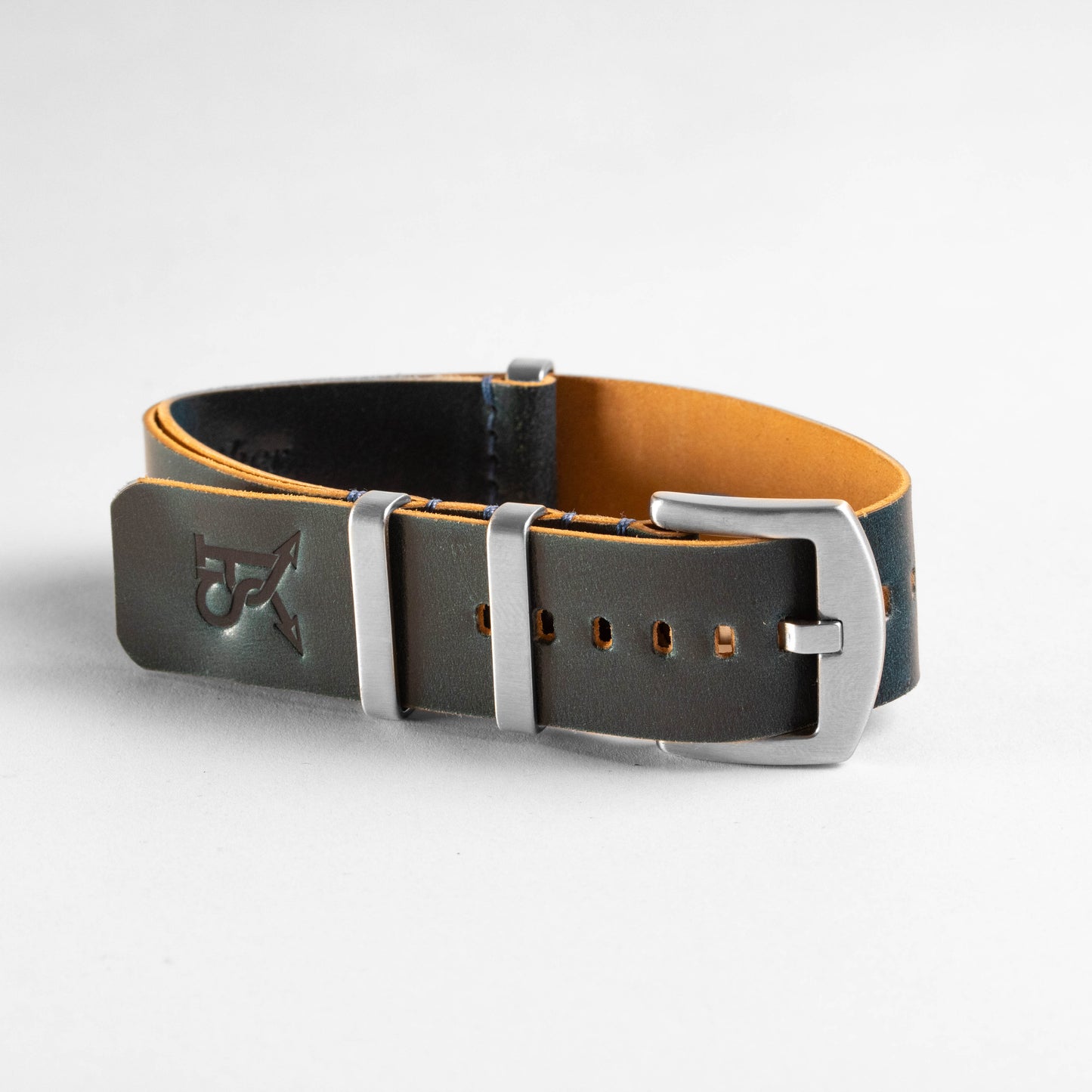 Military Leather Strap Shell Cordovan Blue