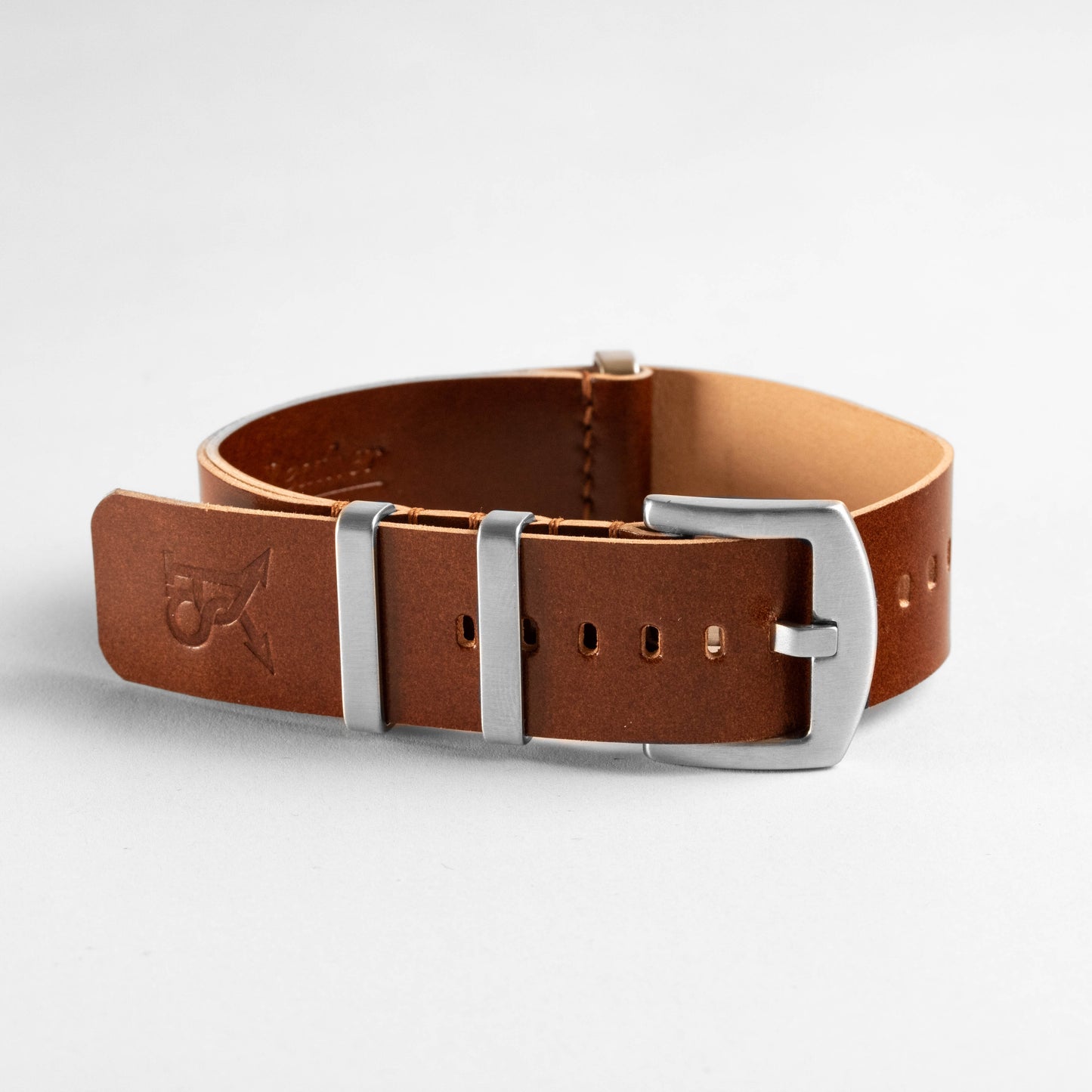 Military Leather Strap Shell Cordovan Brown