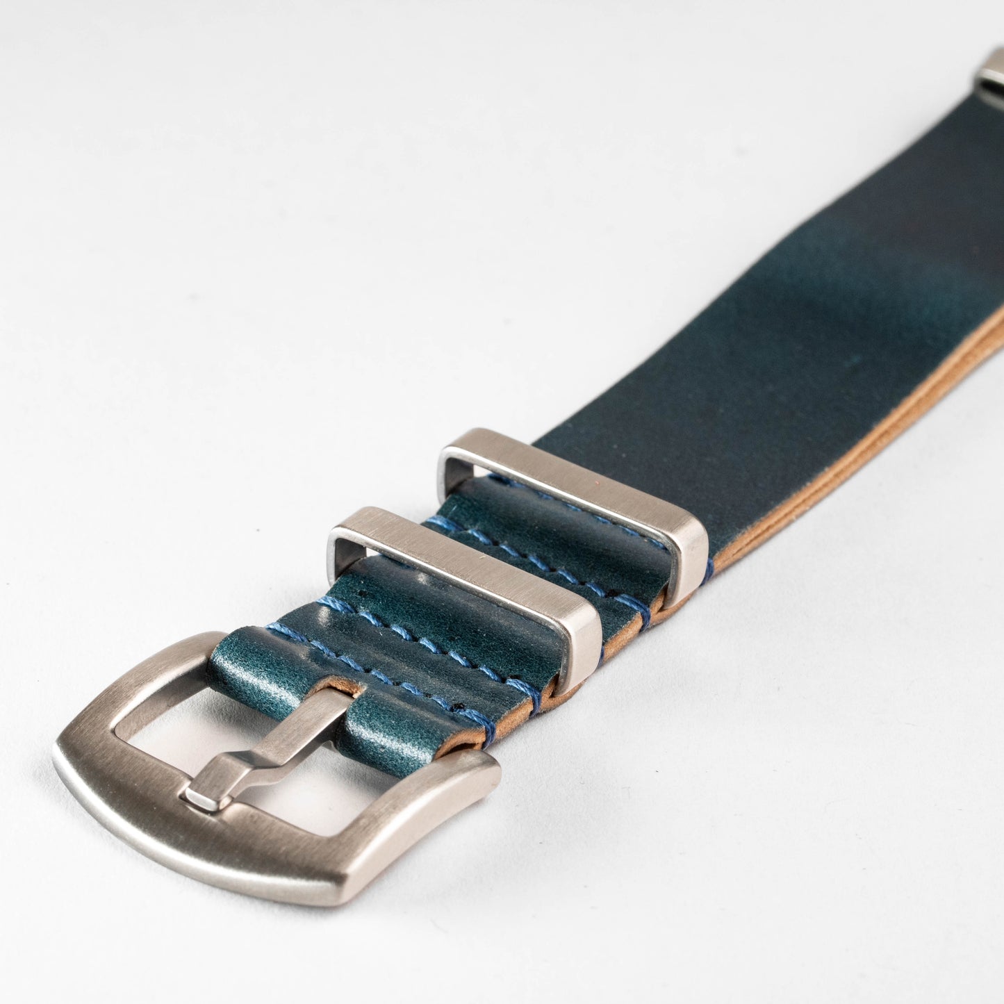 Military Leather Strap Shell Cordovan Blue