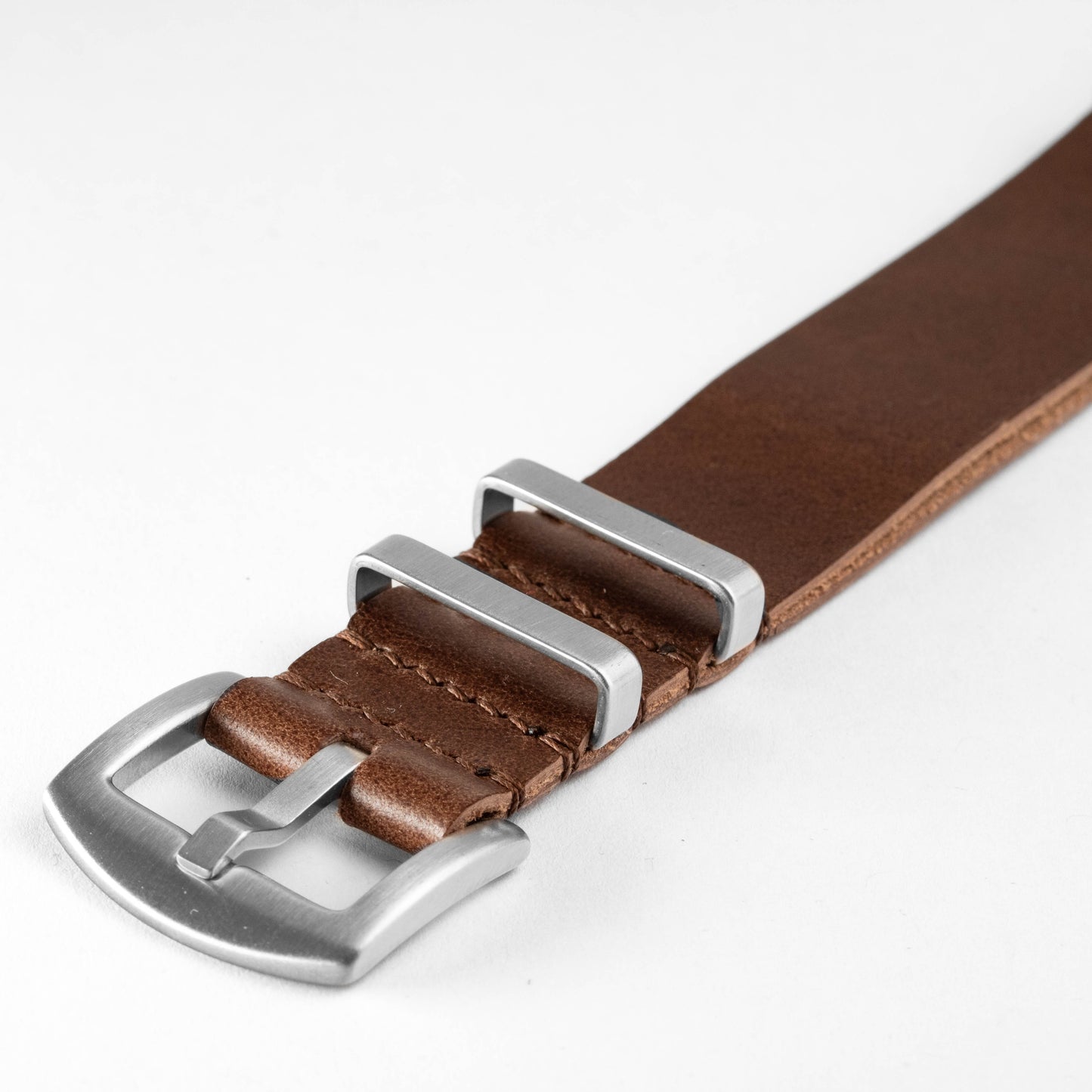 Military Leather Strap Dark Brown
