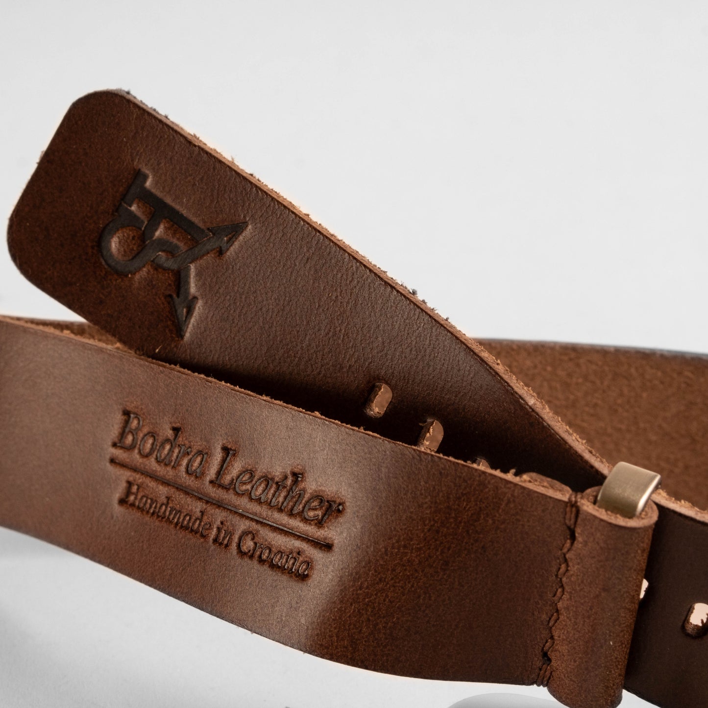 Military Leather Strap Dark Brown