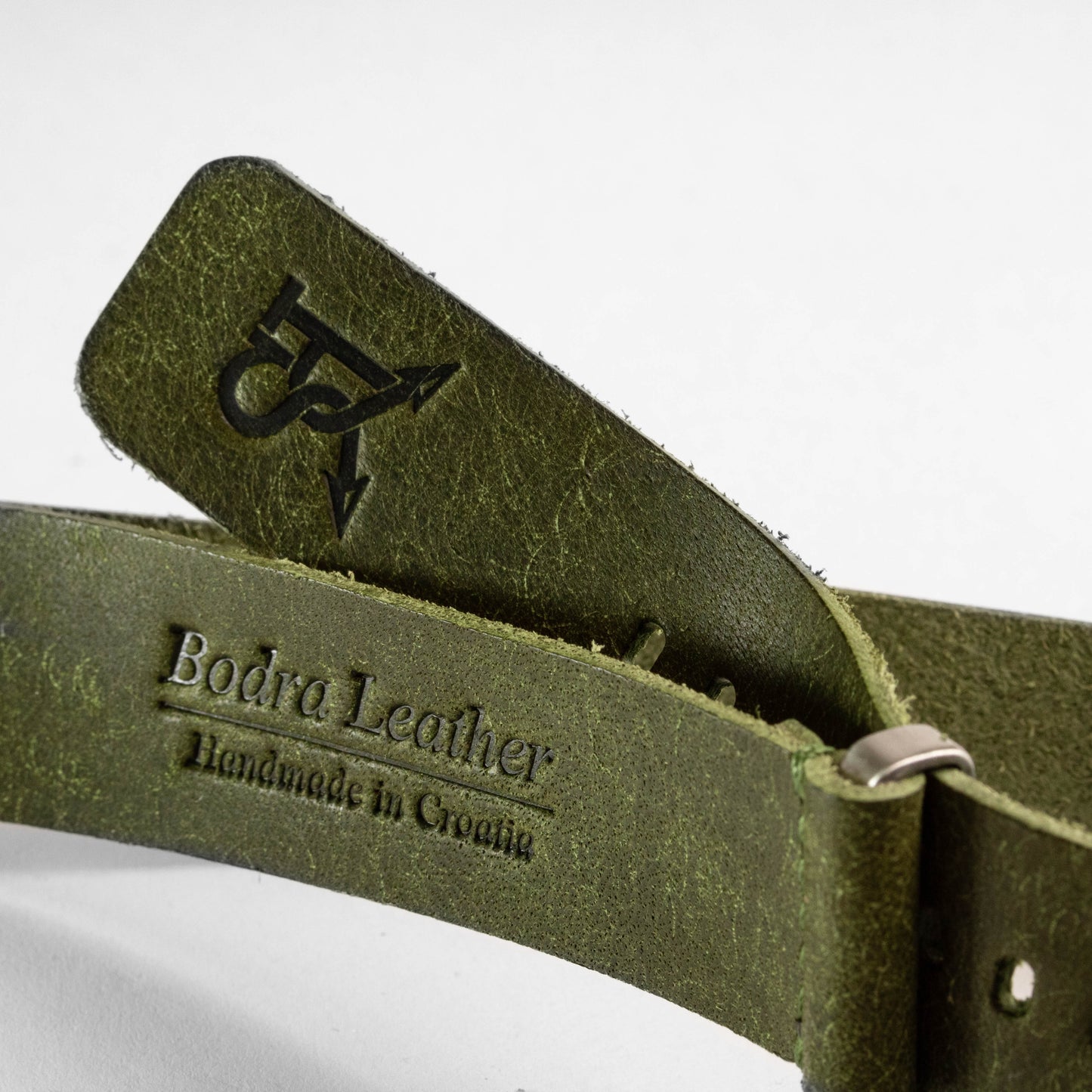 Military Leather Strap Olive Green