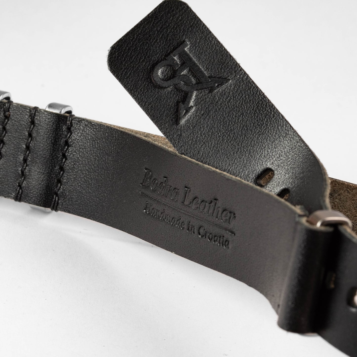 Military Leather Strap Black