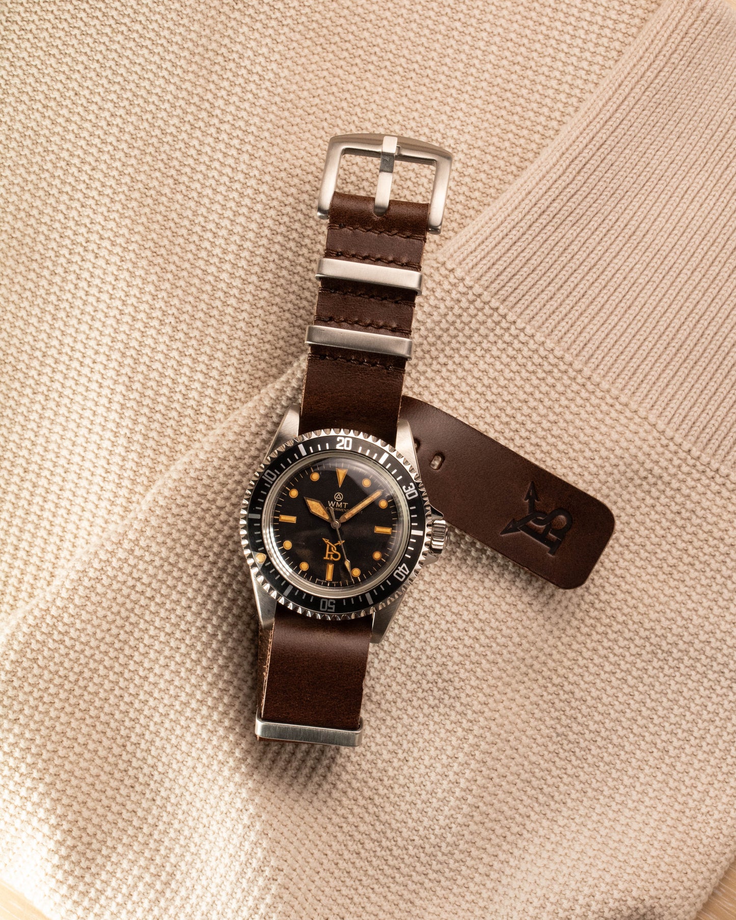 Military Leather Strap Dark Brown