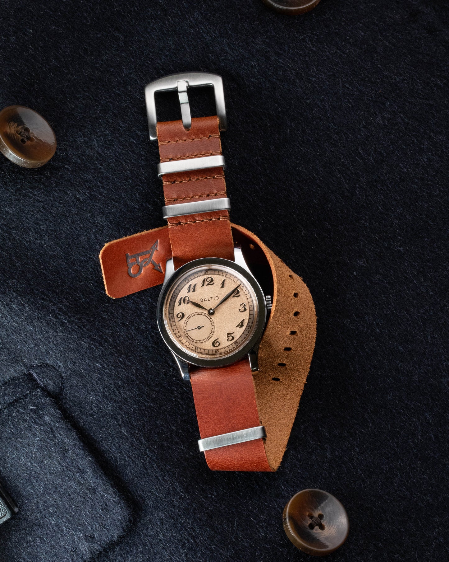 Military Leather Strap Cognac
