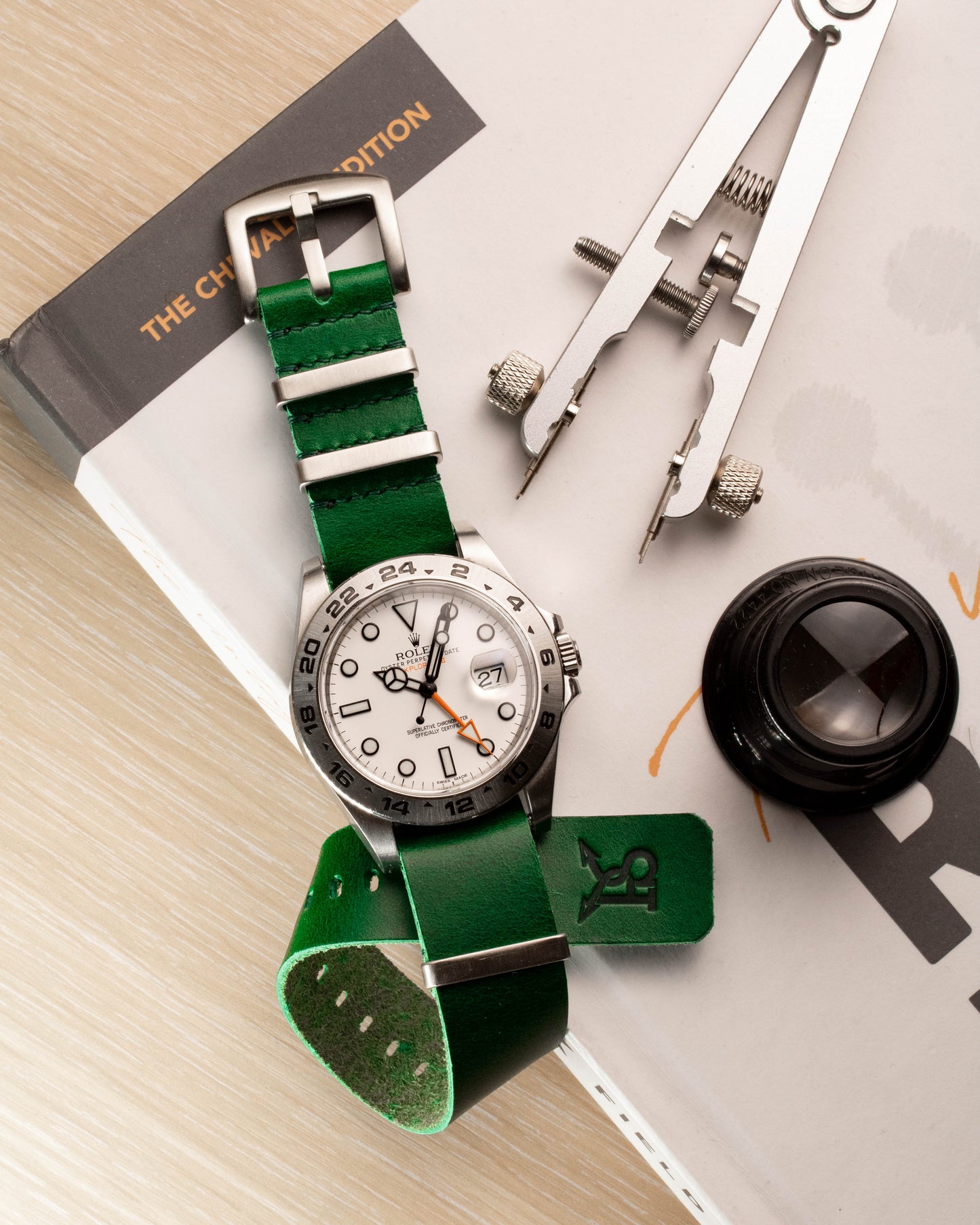 Military Leather Strap Green