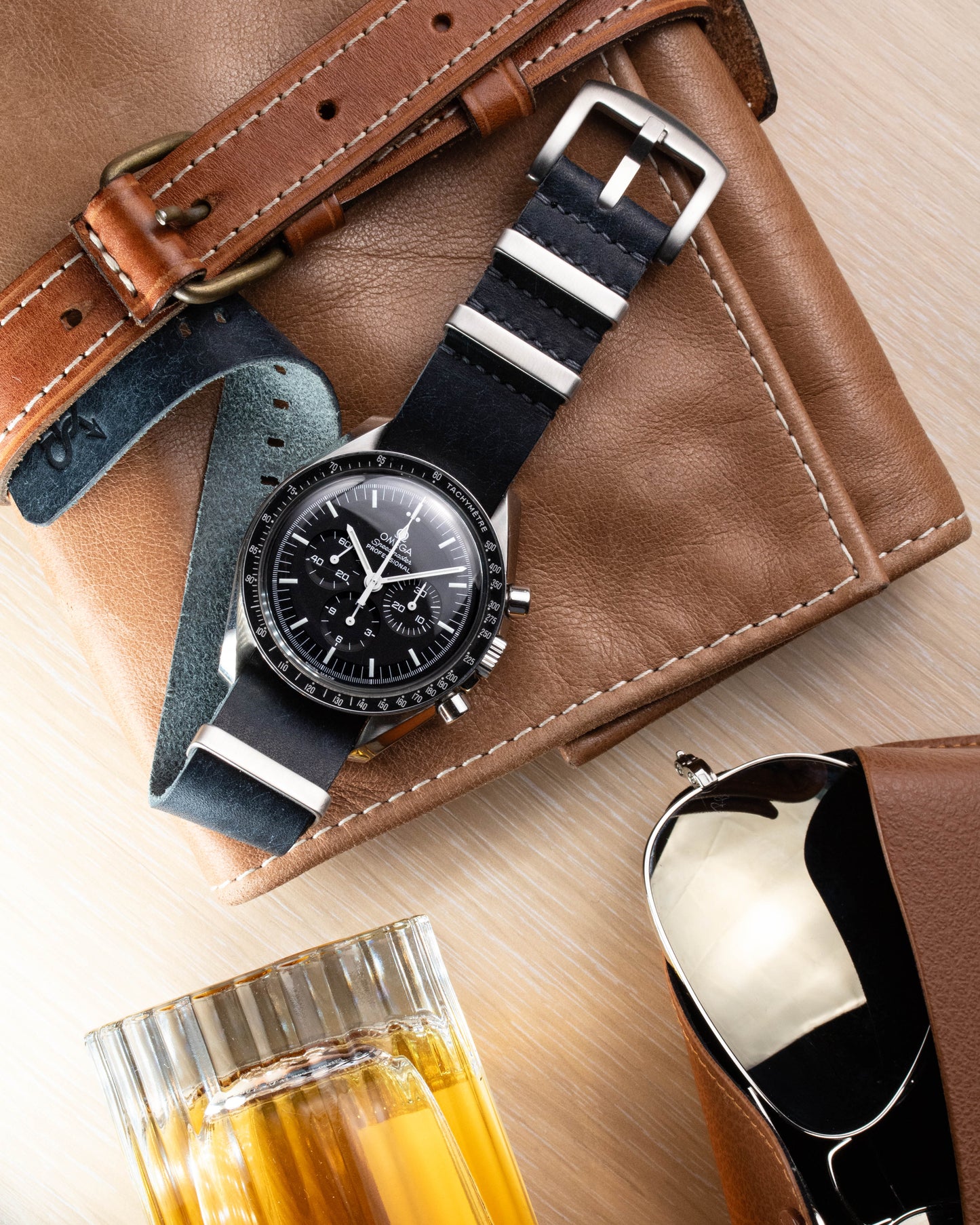 Military Leather Strap Indigo