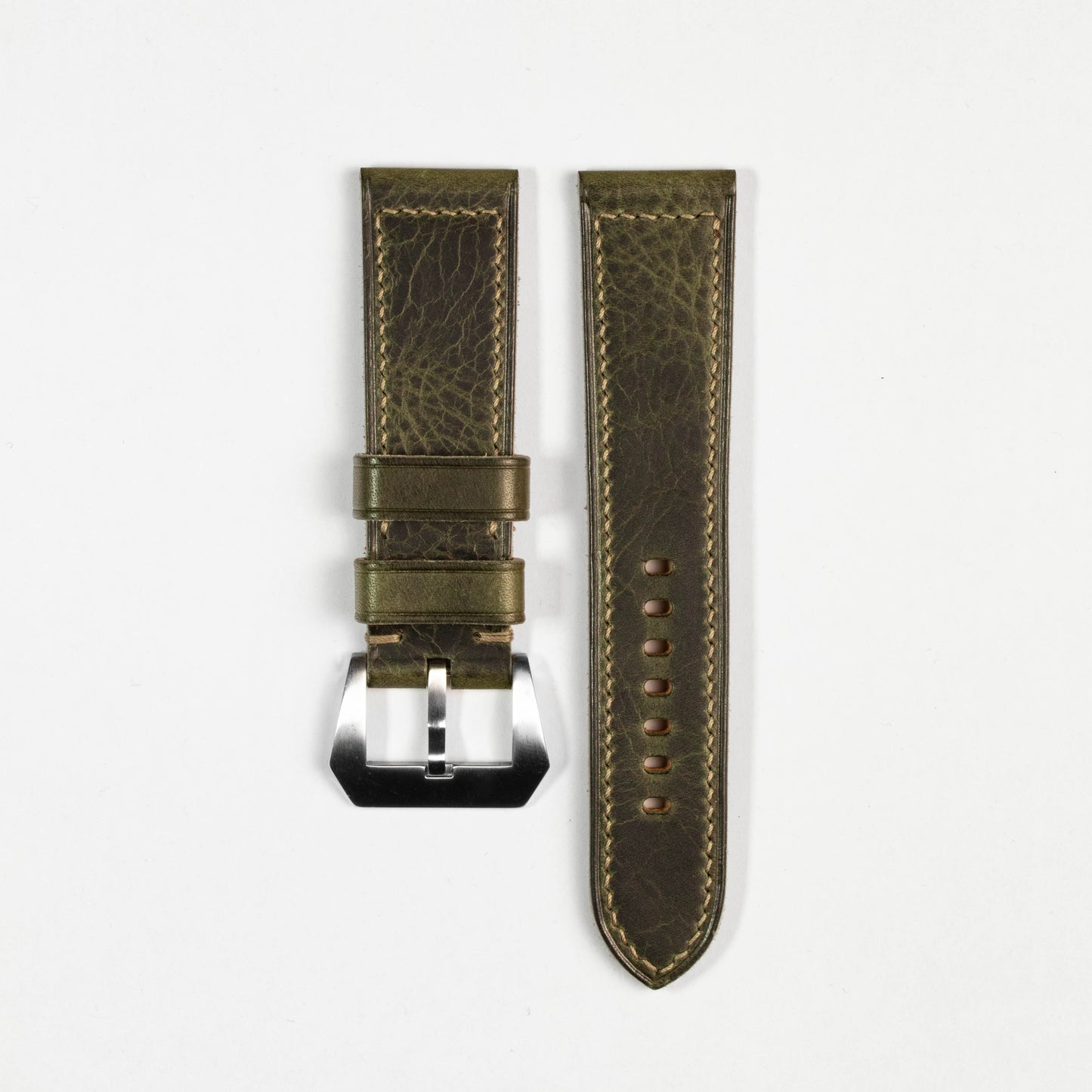 Panerai style Leather strap Olive/Grey