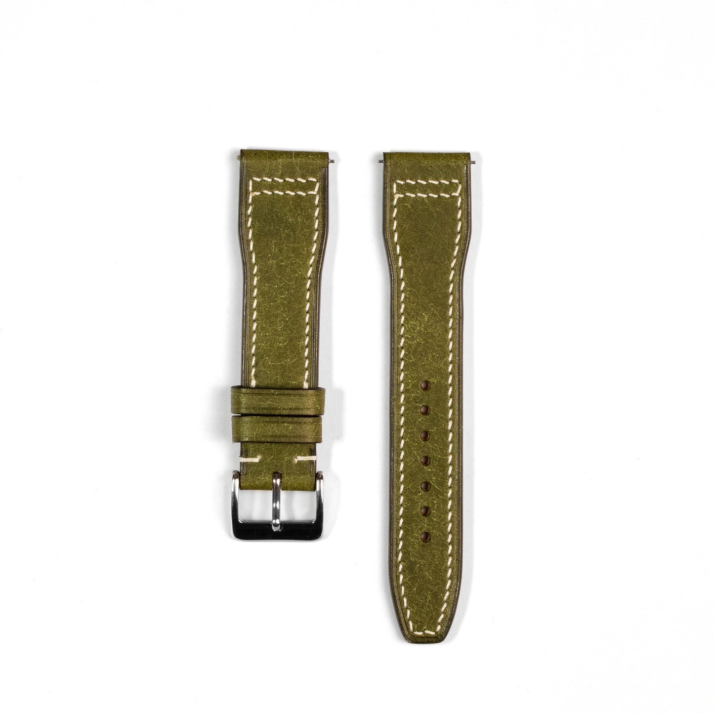 Pilot style Leather Strap Green