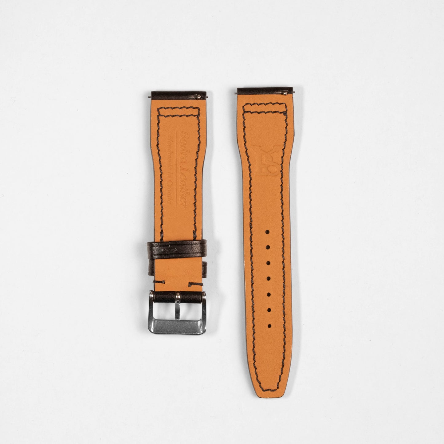 Pilot style Leather Strap Black