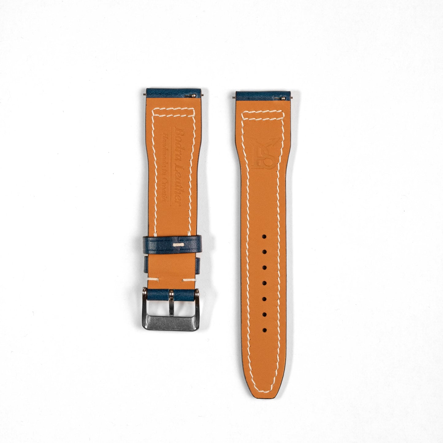 Pilot style Leather Strap Blue