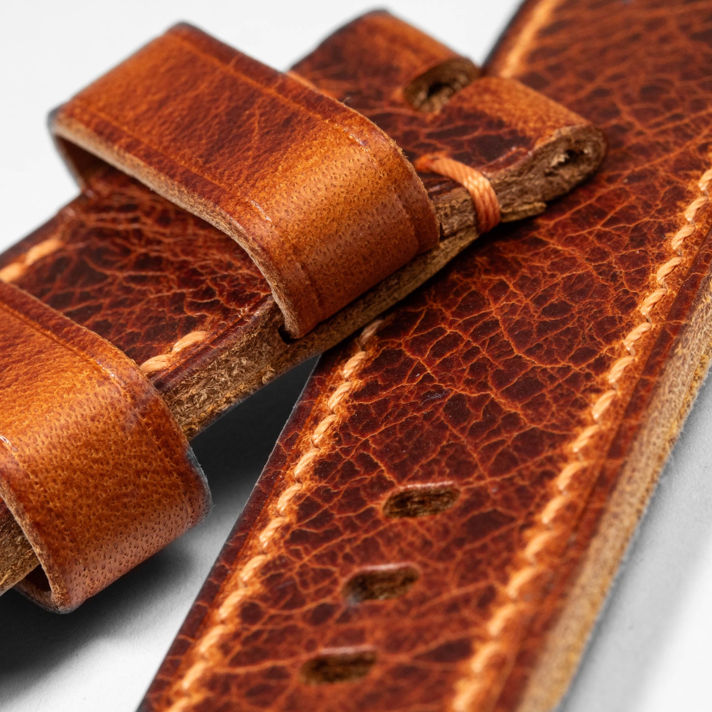 Panerai style Leather strap Whiskey