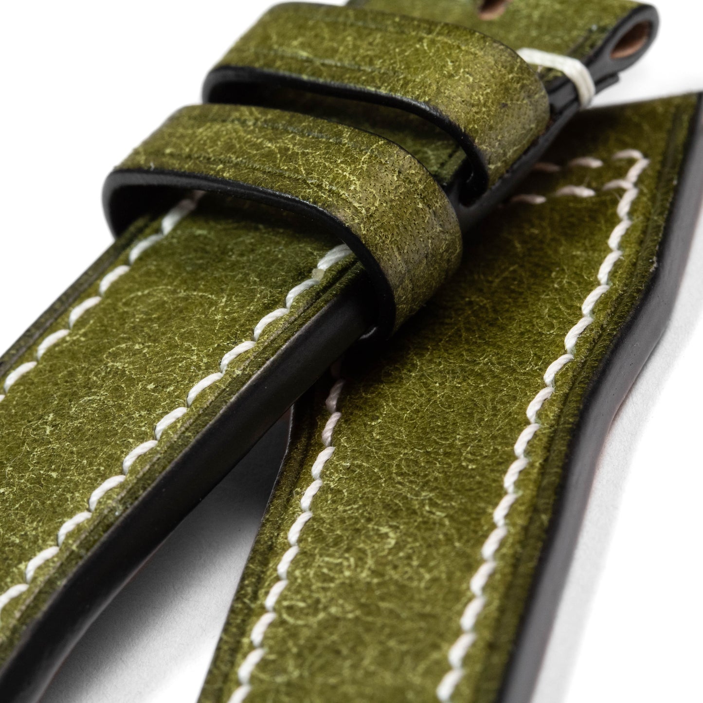 Pilot style Leather Strap Green