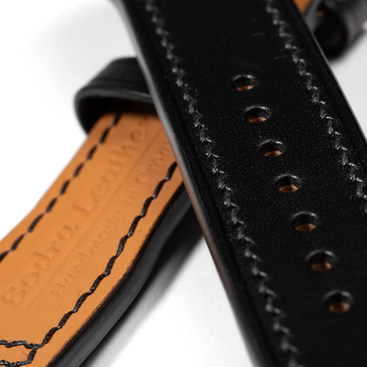 Pilot style Leather Strap Black