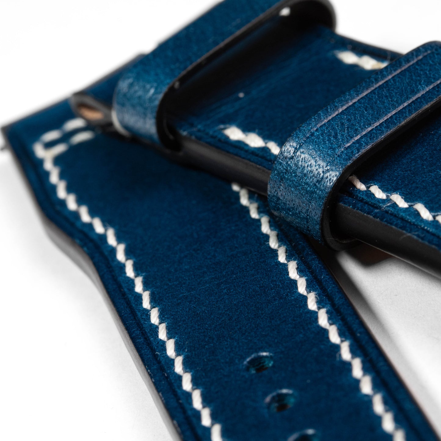 Pilot style Leather Strap Blue