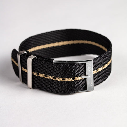 Military Nylon Strap Black 'n' Beige
