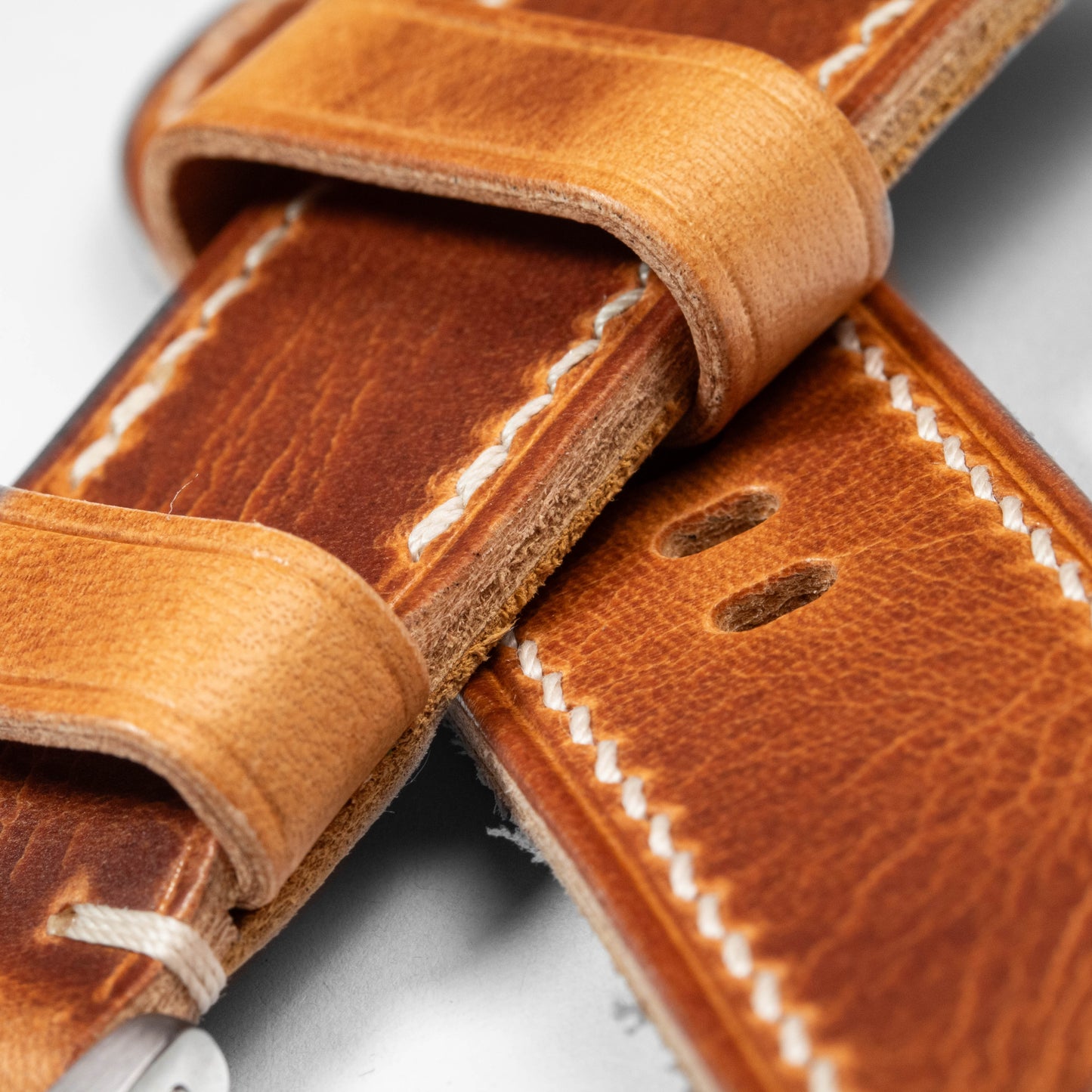 Panerai style Leather strap Cognac